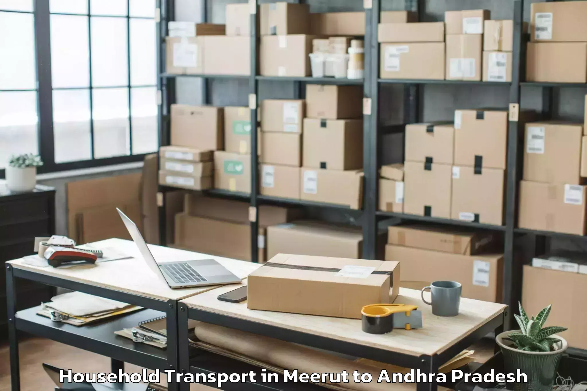 Top Meerut to Chittamuru Household Transport Available